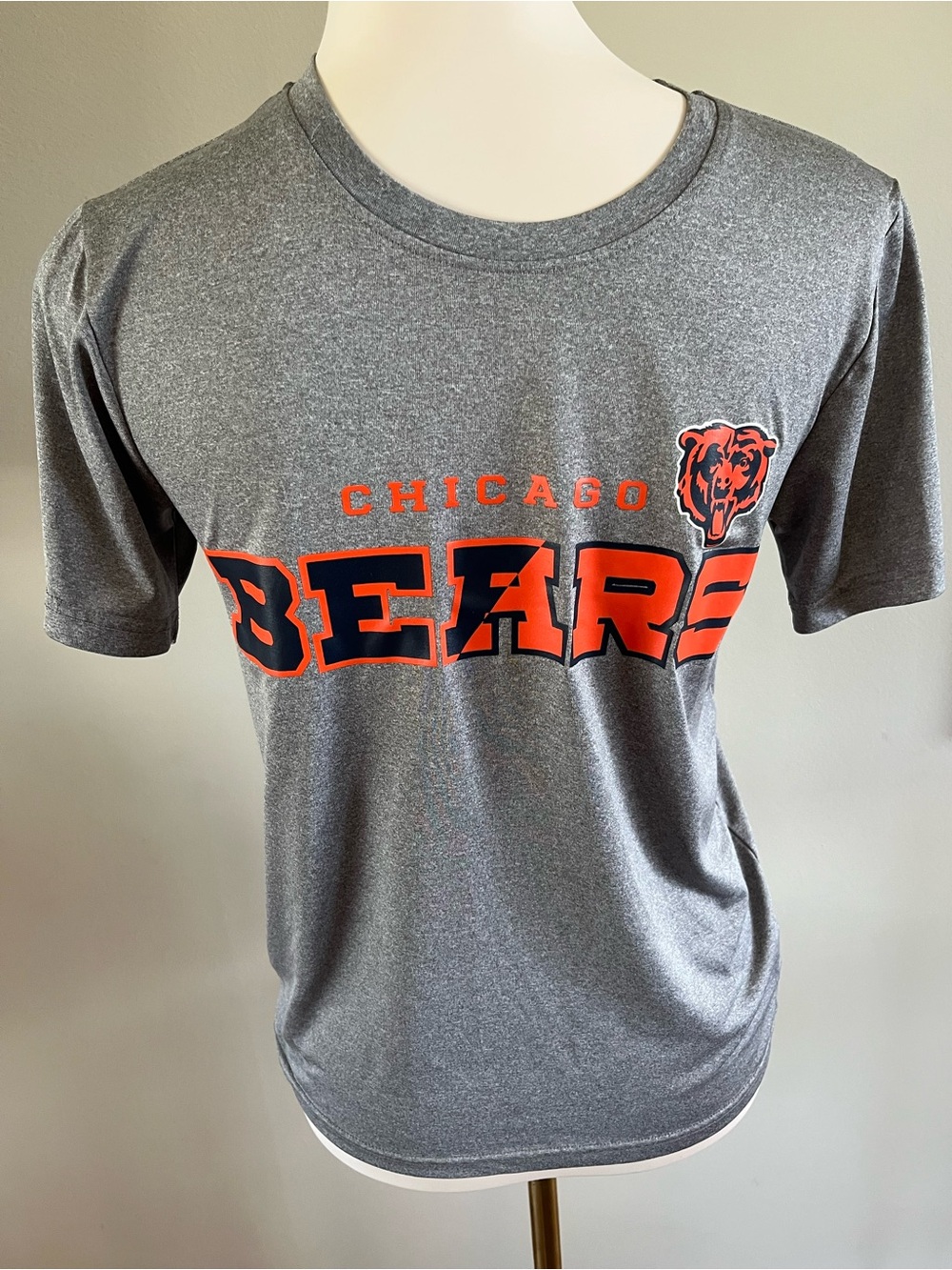Chicago Bears Youth large (12-14) Gray Short Sleeve Tee with Orange Logo